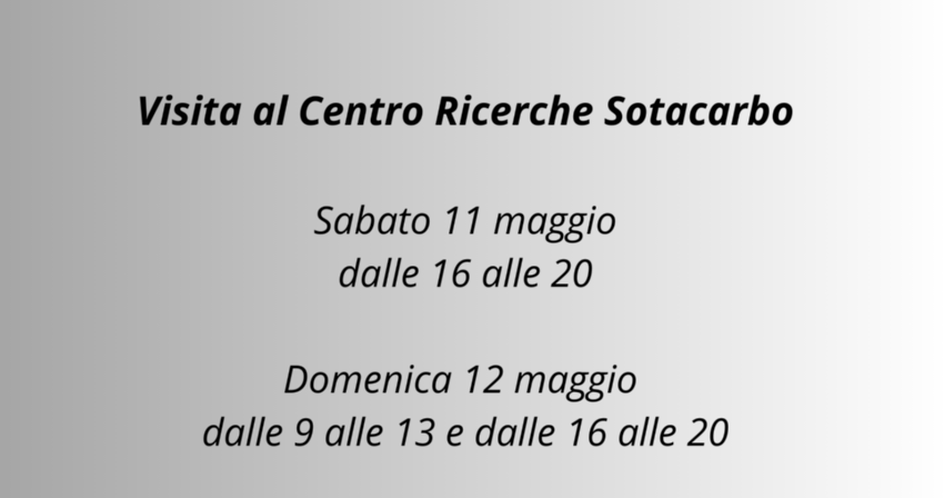 Monumenti Aperti 2024. In vetrina la ricerca "green" di Sotacarbo Monumenti Aperti 2024. In vetrina la ricerca "green" di Sotacarbo