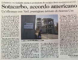 Accordo Sotacarbo-Netl - Unione Sarda Accordo Sotacarbo-Netl - Unione Sarda