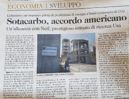 Accordo Sotacarbo-Netl - Unione Sarda Accordo Sotacarbo-Netl - Unione Sarda