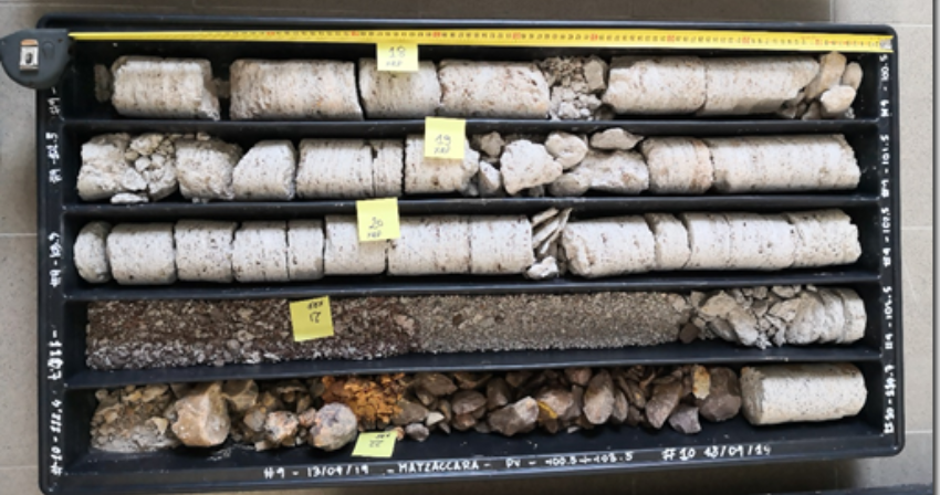 Campioni di carotaggio tramite pozzo di monitoraggio Campioni di carotaggio tramite pozzo di monitoraggio